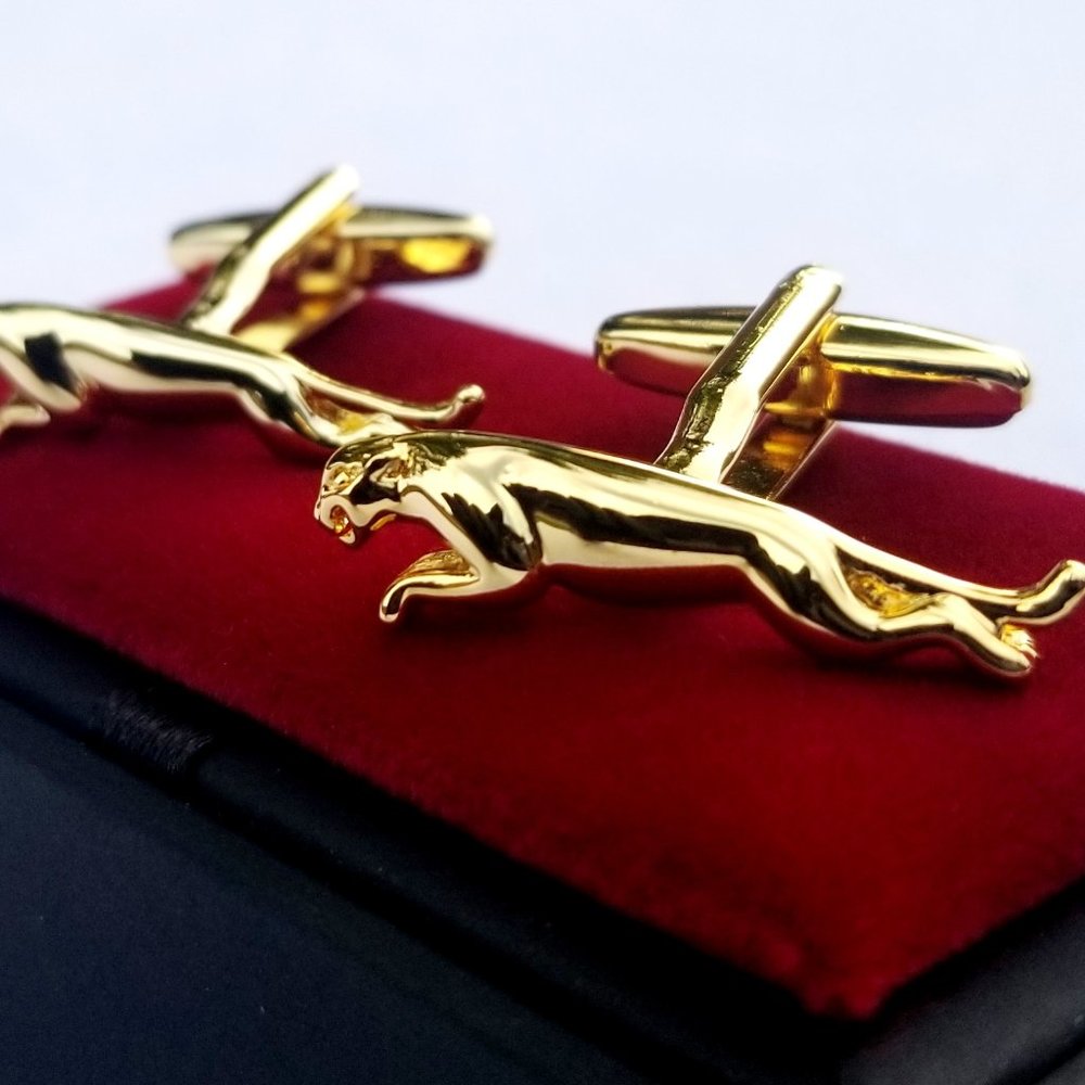 18k Gold Plated Jaguar Cufflinks For Men Car Jewelry Wedding Gift Luxury 2026 - Picture 6 of 13